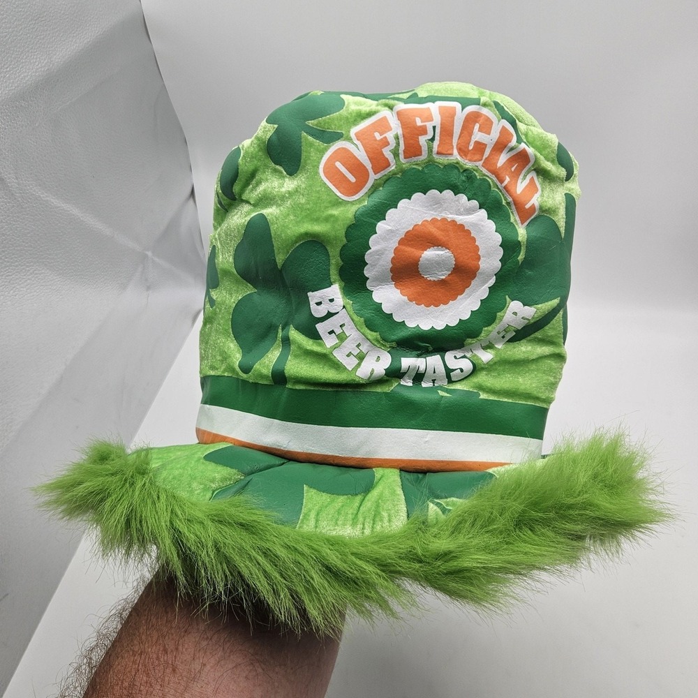 Official Beer Taster Hat Top Hat St Patricks Mens One Size Green Shamrock Irish
